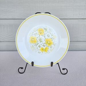Vintage Corelle April Salad Lunch Plate 8 1/2” White Yellow Floral USA